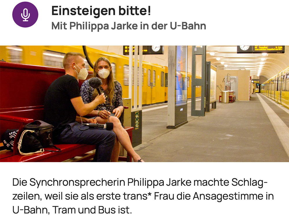 Place2be.Berlin-Podcast S1E4: Philippa Jarke übers U-Bahn-Fahren