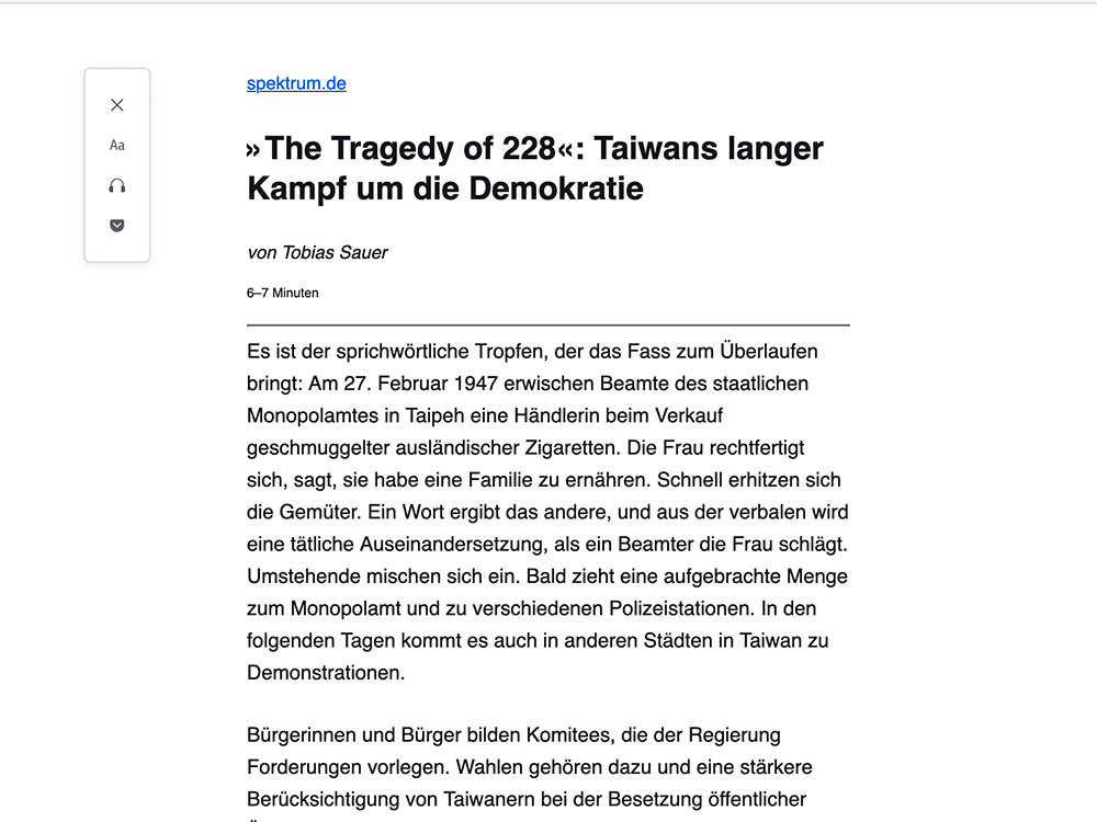 „The Tragedy of 228“: Taiwans langer Kampf um die Demokratie